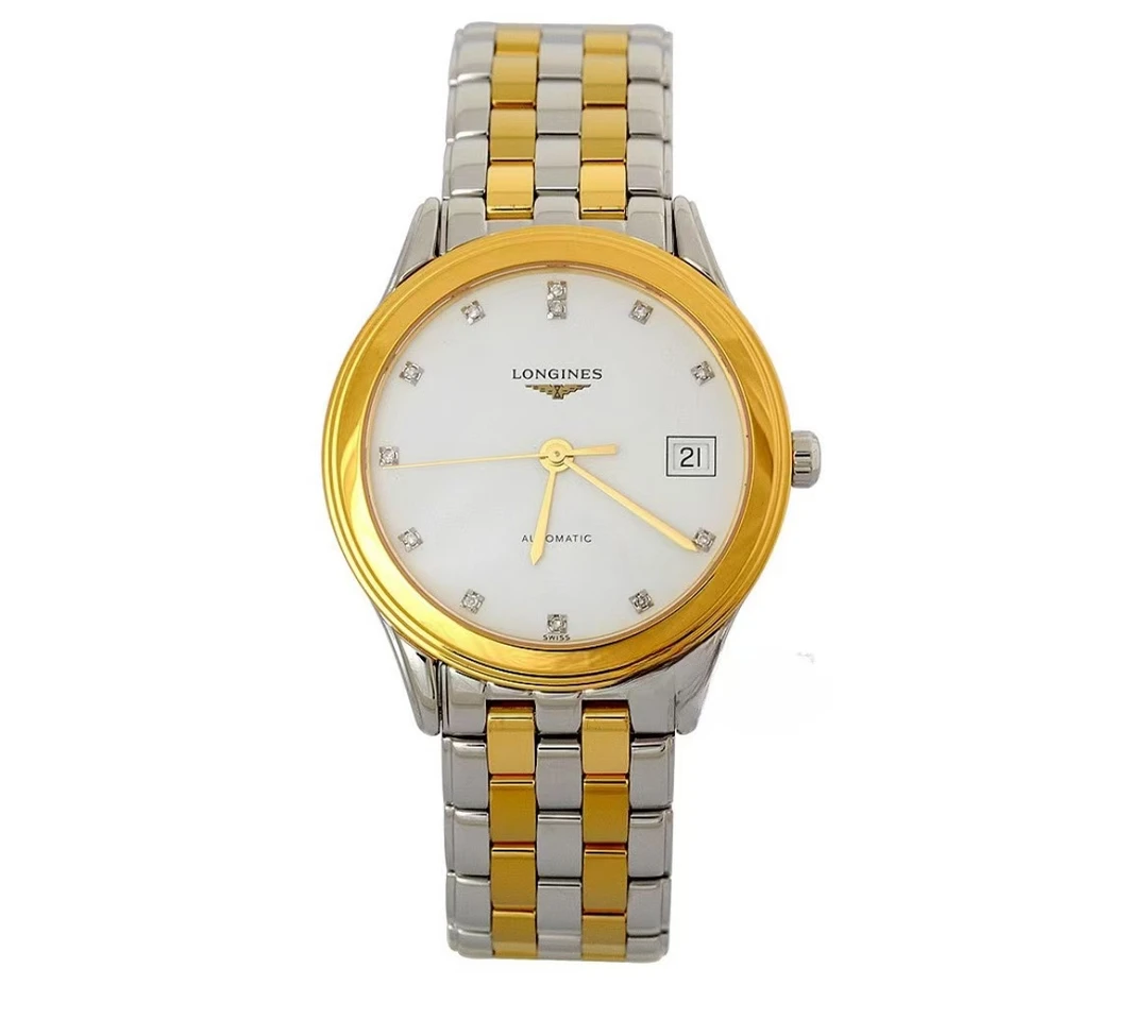 99新 Longines/浪琴 单表/军旗男表/35.6表径/机械888机芯/间金