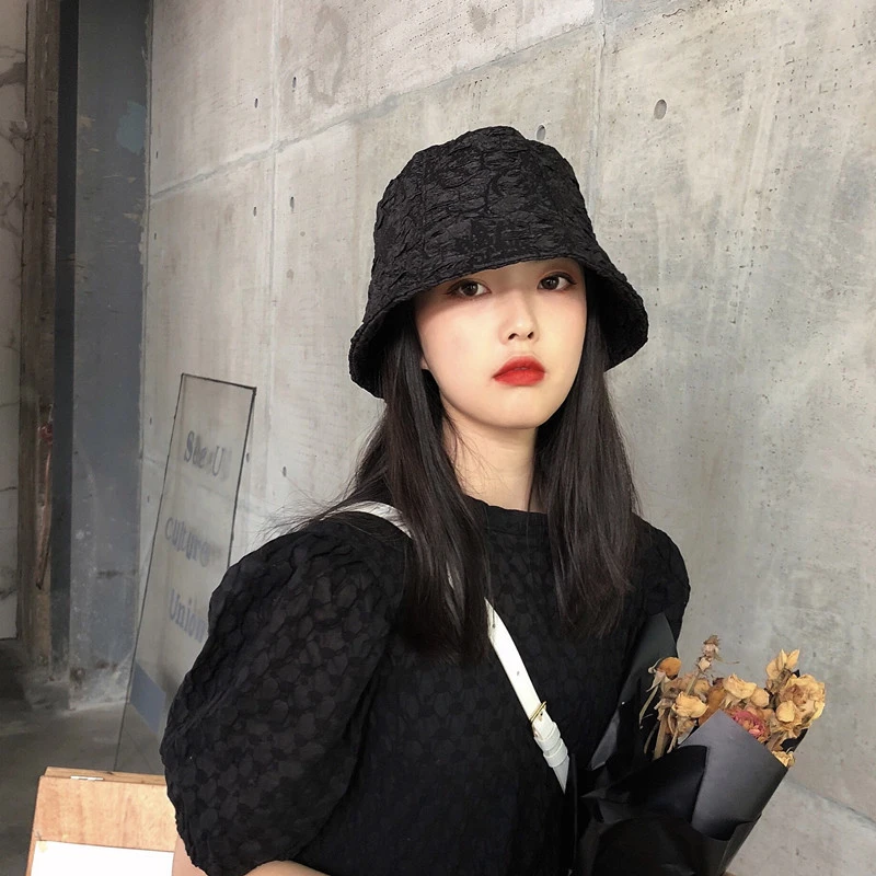 帽子女韩版潮春夏季时尚气质黑色日系渔夫帽防晒遮阳水桶盆帽男