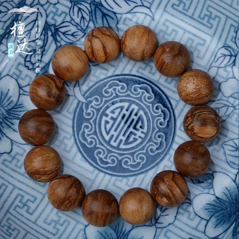 越南芽庄红土熟结沉香手串16mm