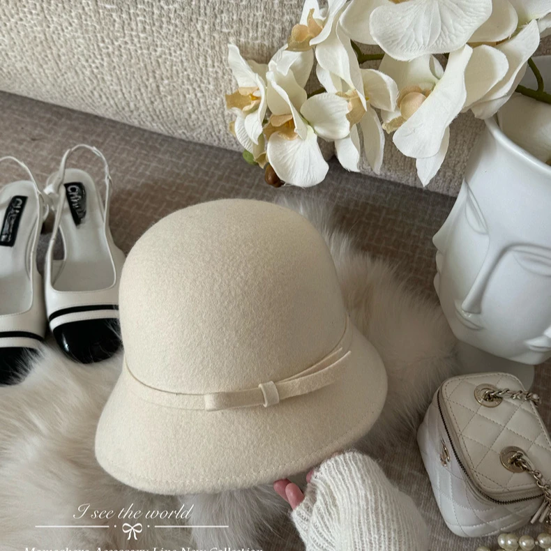 DS【留洋千金帽】温柔vibe～“100wool”显小脸神器的蝴蝶结毛毡礼帽