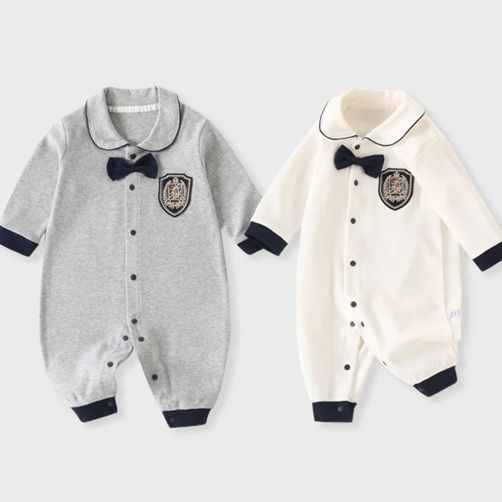 婴儿连体衣春秋季新生儿衣服春装长袖男女宝宝超萌洋气外出哈衣