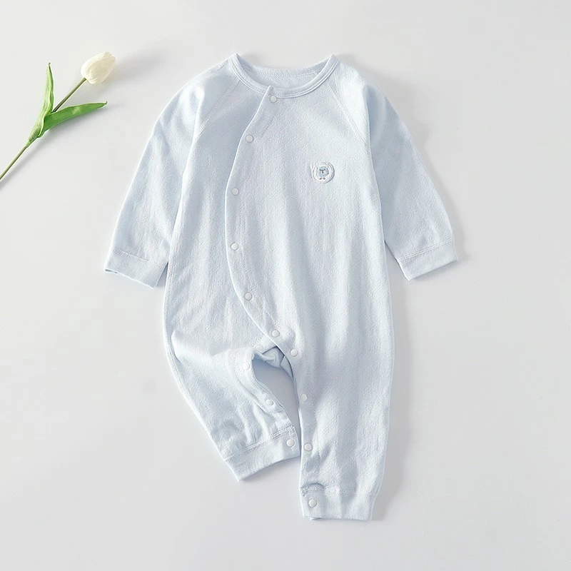 婴儿连体衣春秋纯棉长袖睡衣外出爬服新生男女宝宝和尚服无骨哈衣