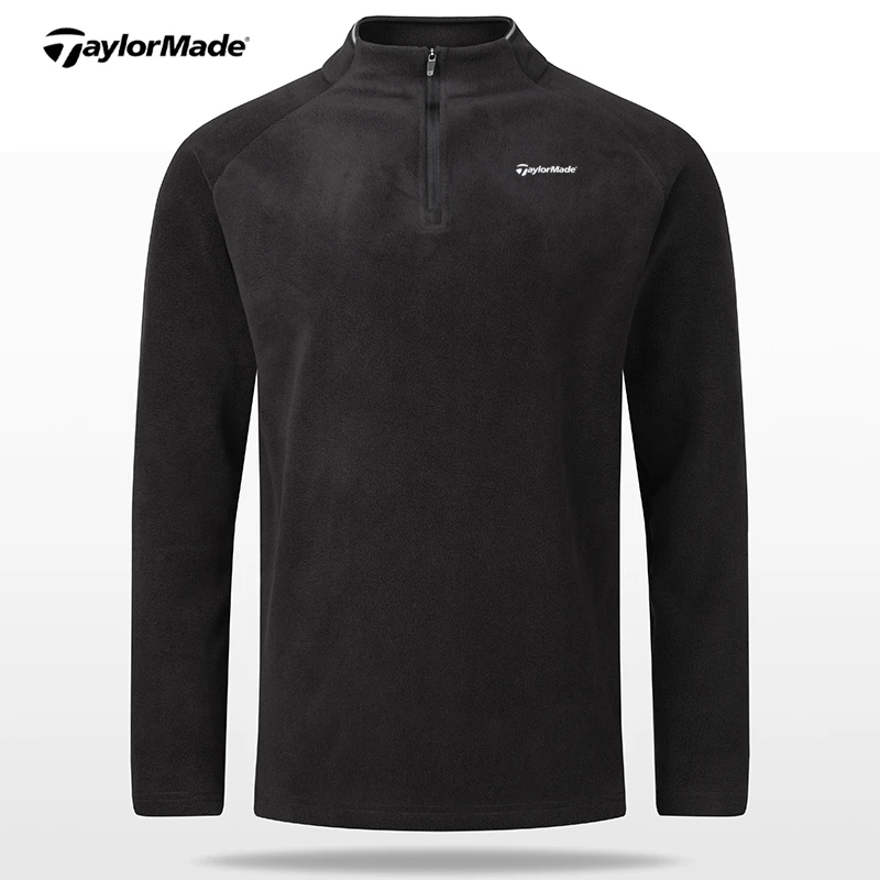 Taylormade泰勒梅男士冬季抓绒卫衣保暖加厚长袖舒适休闲立领T恤