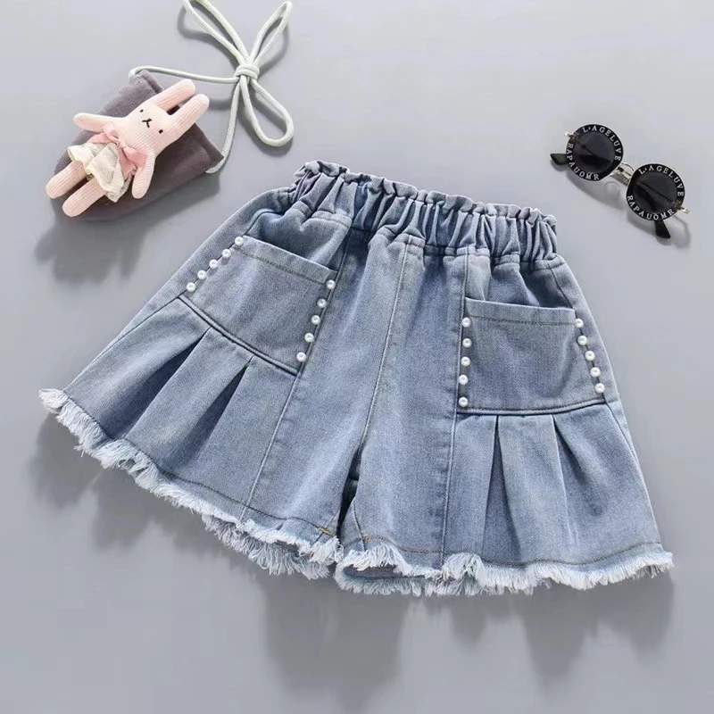 女童牛仔短裤夏季新款2025洋气中大儿童宝宝夏装外穿百搭薄款裤子