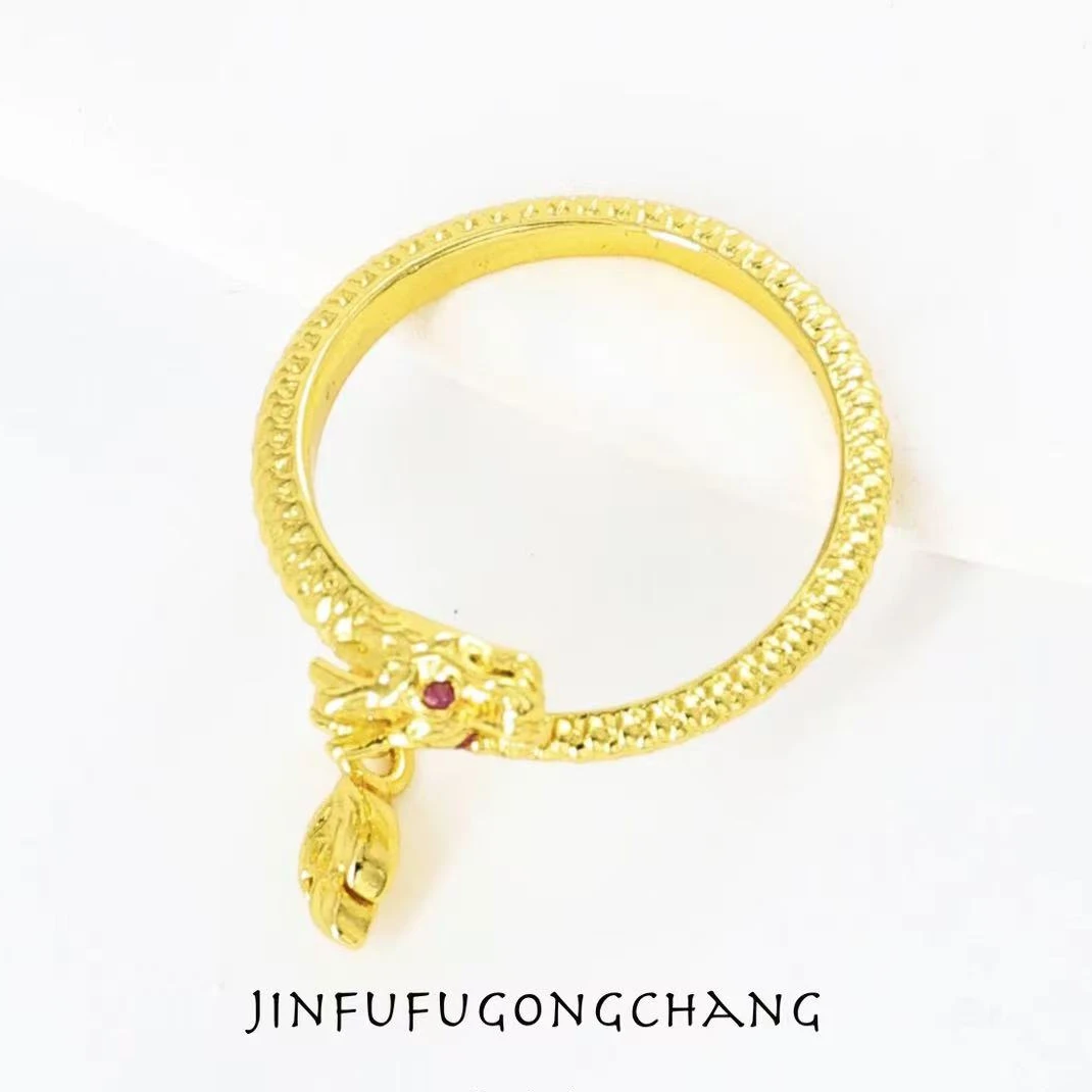 铜合金戒指 铜合金戒指 神龙摆尾可调节戒指