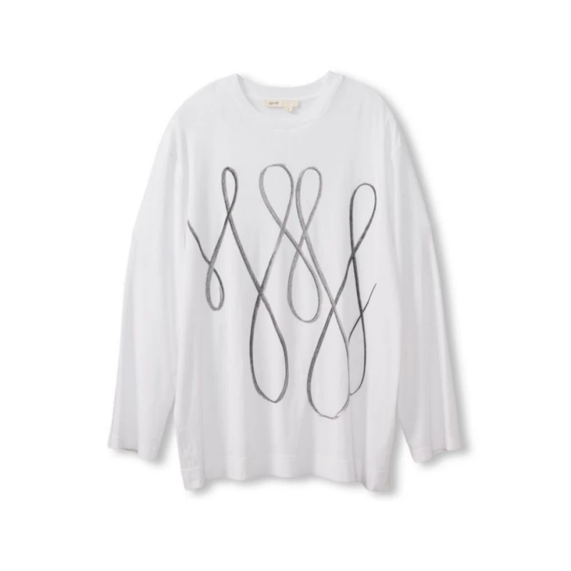 WHM  设计师品牌新款弹力罗纹印花纯色休闲上衣T恤时尚百搭