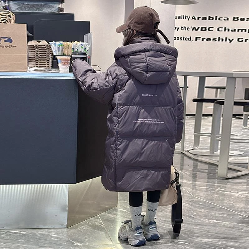 ABC女童羽绒服2024新款冬季儿童外套超好看加厚长款过膝女孩大童