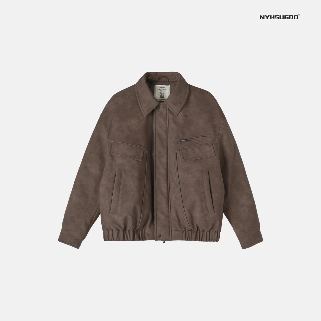 NYHSUGOO/南乙3283冬季新款男士皮衣夹克羽绒服复古加厚保暖外套