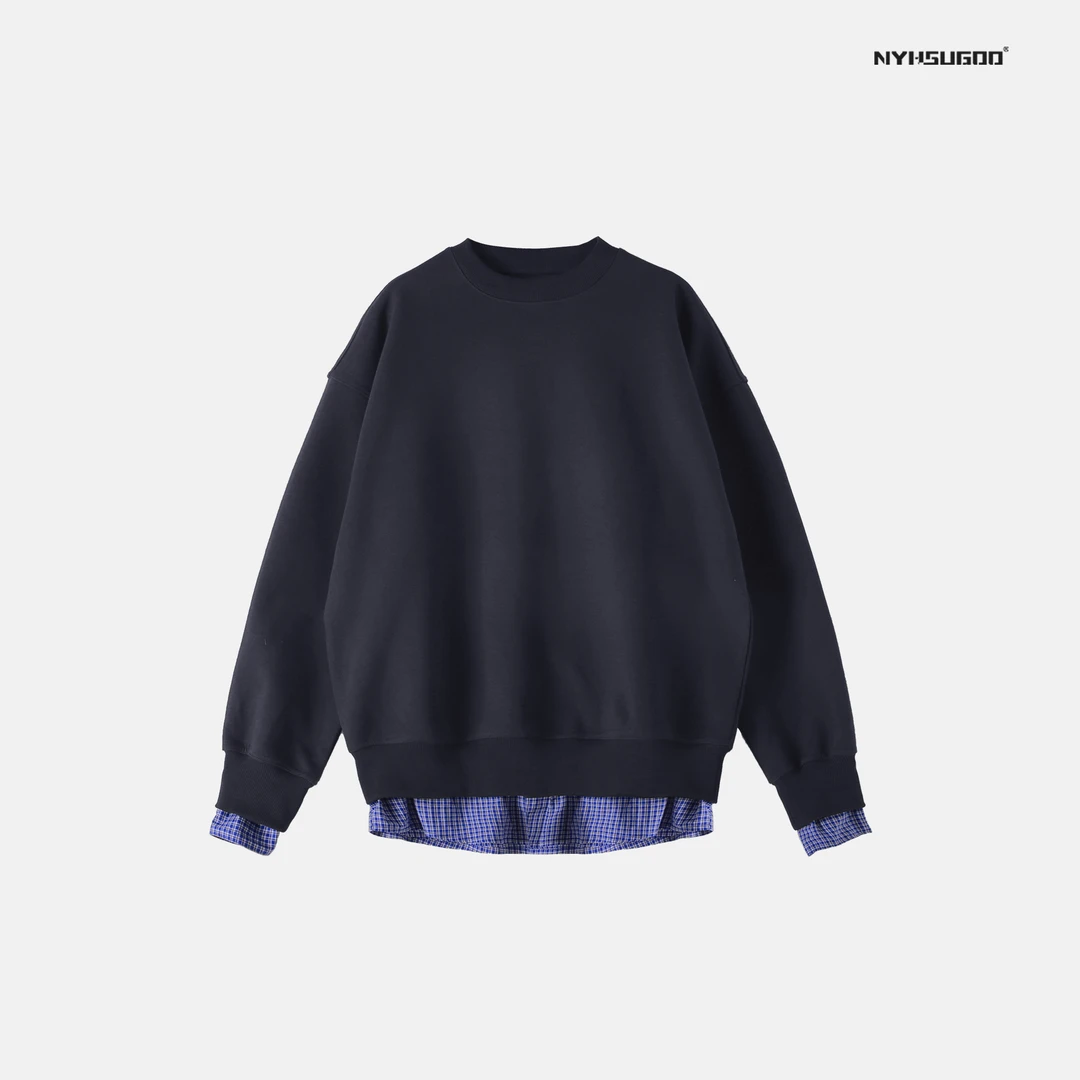 NYHSUGOO/南乙T100早秋假两件圆领韩系休闲棉感男女百搭长袖卫衣