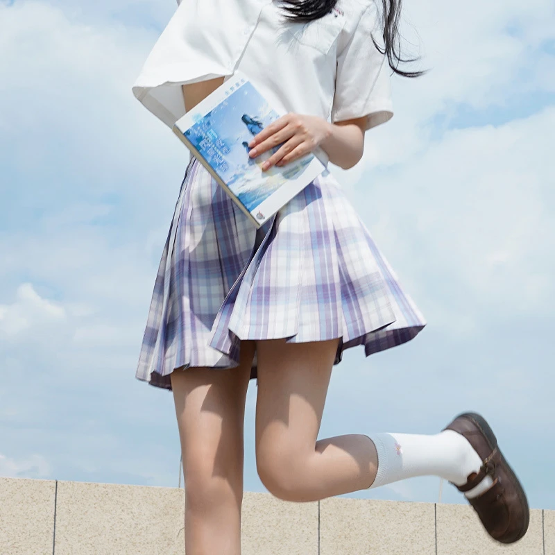 【买二送一】瞳福掌柜正统JK格裙【花云海】学院风半身裙百褶裙