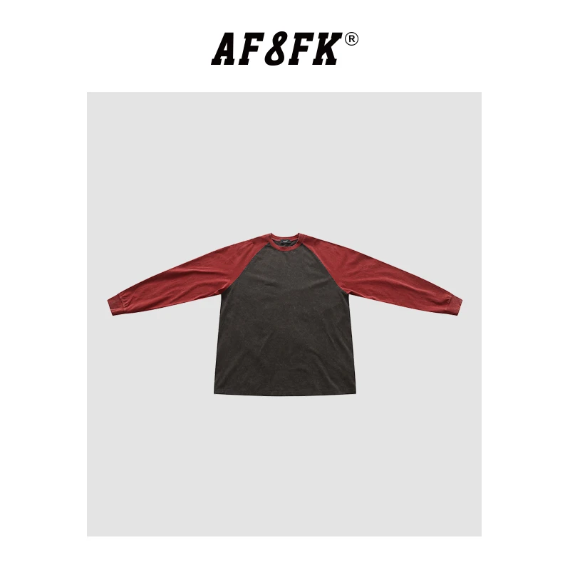 AF8FK【红酒】重工水洗插肩廓形长袖