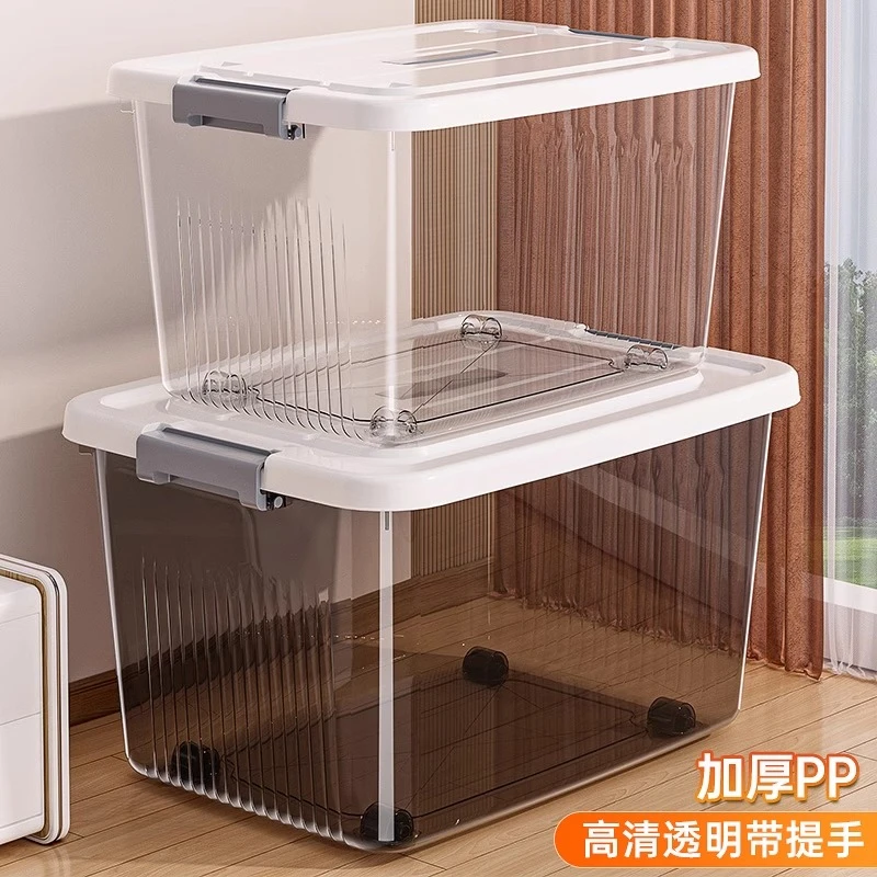 手提透明收纳箱塑料大容量储物箱子衣服被子玩具整理箱家用专用箱