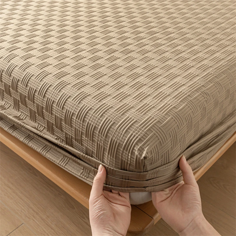 A类华夫格床笠单件非全棉纯棉床单全包床罩防尘床垫保护罩单床罩2