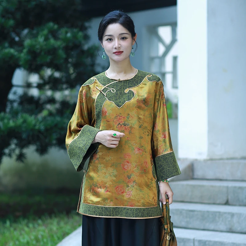 华族经典【兰心妙韵】大气优雅香云纱重缎太太服