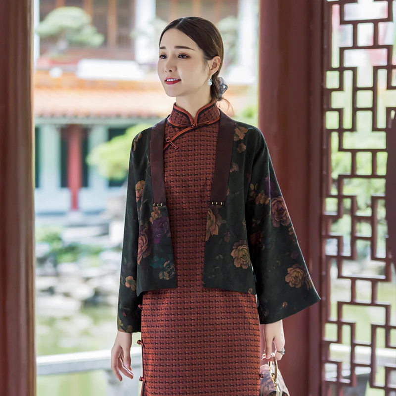 华美人【望月】真丝桑蚕丝密织罗香云纱时尚百搭小外披短外套短套女