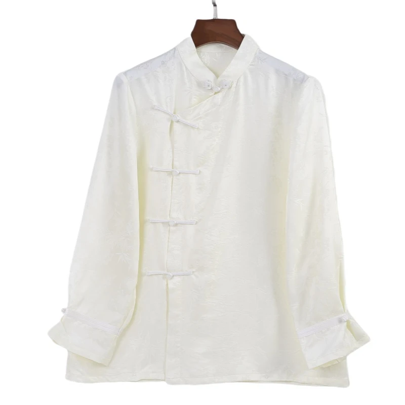 琬琬严选【金普曲】桑蚕丝国风盘扣衬衫设计感提花长袖上衣