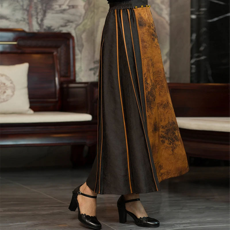 华美人【美人如画】香云纱百搭旗袍美人如画半身裙