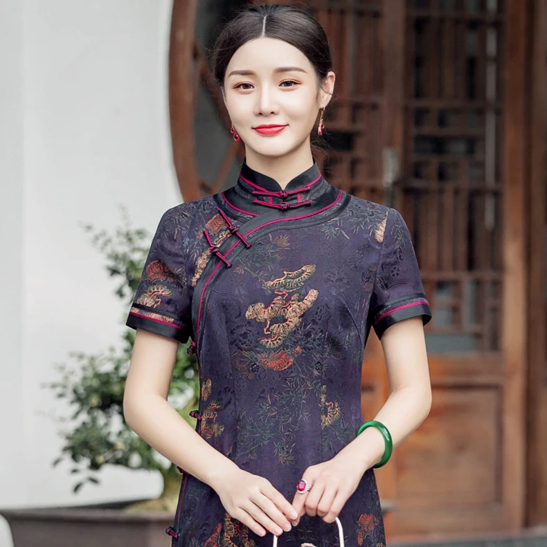 华族经典花萝旗袍晴岚