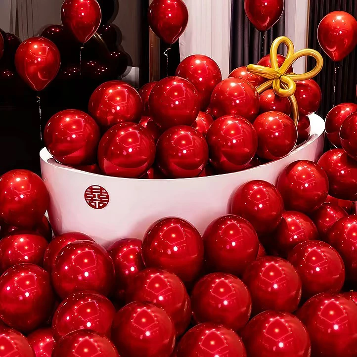 2026年结婚的气球香奈红色婚房装饰加厚防爆网红婚礼场景布置婚庆