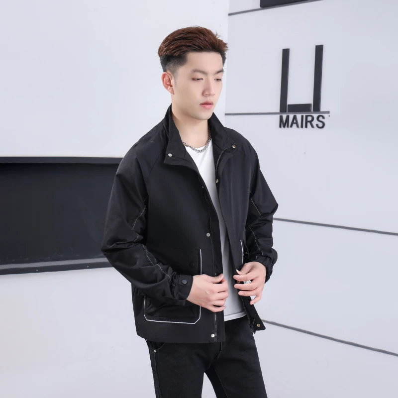 806-6016-665立领工装夹克外套男休闲潮流潮牌短款2025春秋款