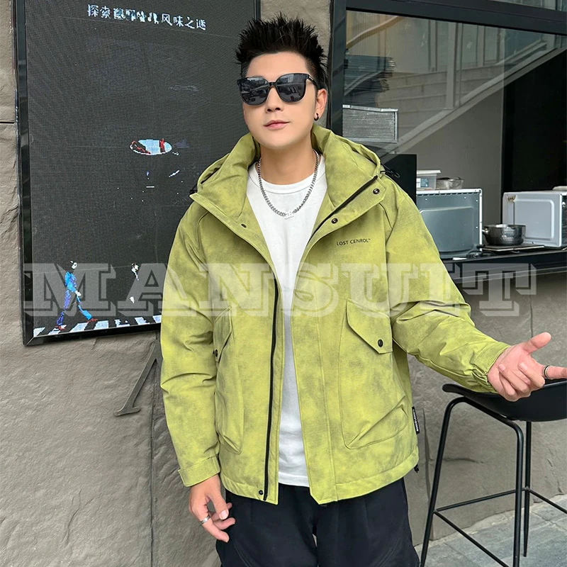 88023 2025冬季滑雪保暖男士百搭时尚休闲潮流帅气短款棉外套