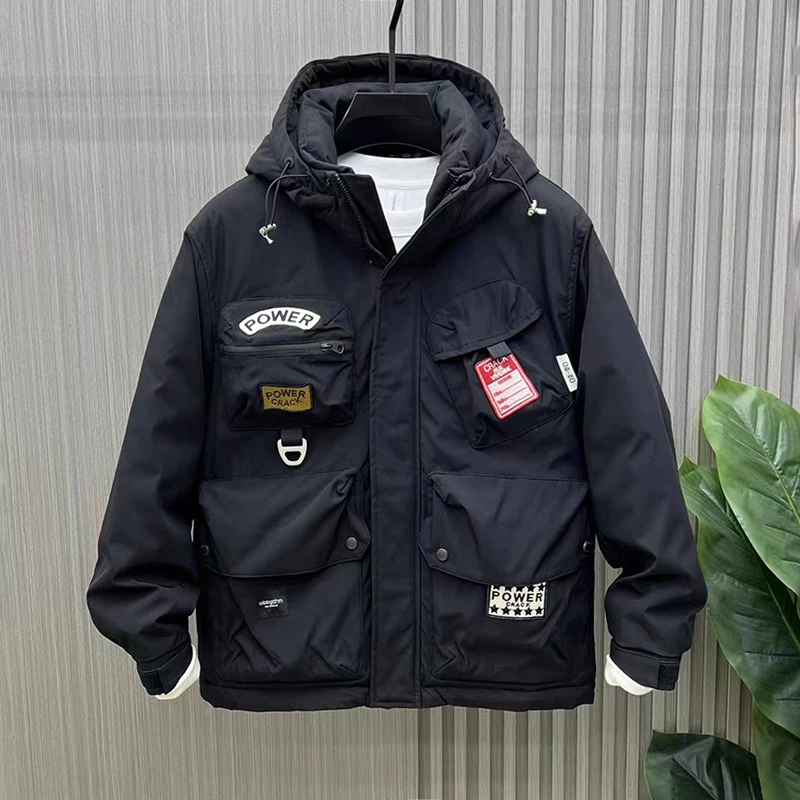 360-912冬季服-户外连帽防风时尚休闲保暖加厚帅气男韩版百搭外套