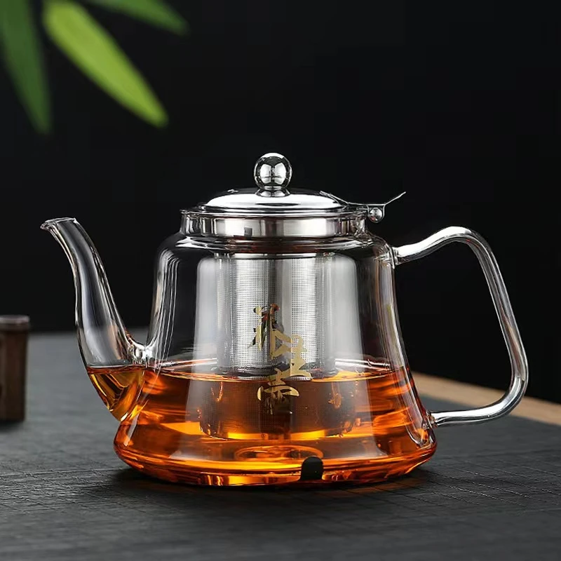 电磁炉专用玻璃茶壶透明耐热煮茶壶 养生花茶壶钢漏内胆厂家