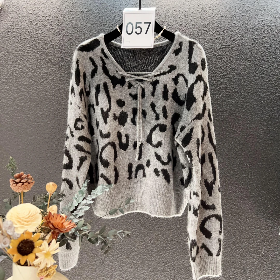 高端定制057 豹纹开衫长袖