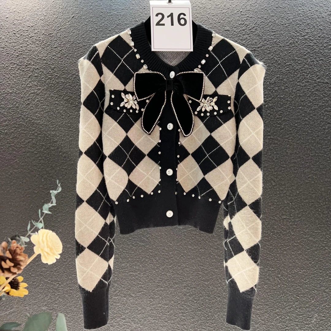 高端定制216 小香风蝴蝶结开衫