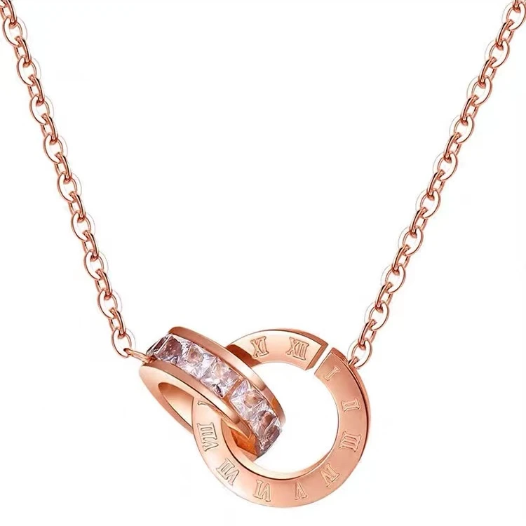 钛钢项链 环环相扣项链爆款锁骨链女高级感轻奢风