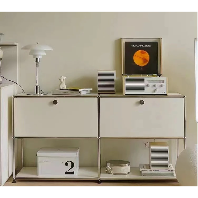 中古不锈钢电视柜储物简约现代模块一体餐边柜客厅ins极简斗柜