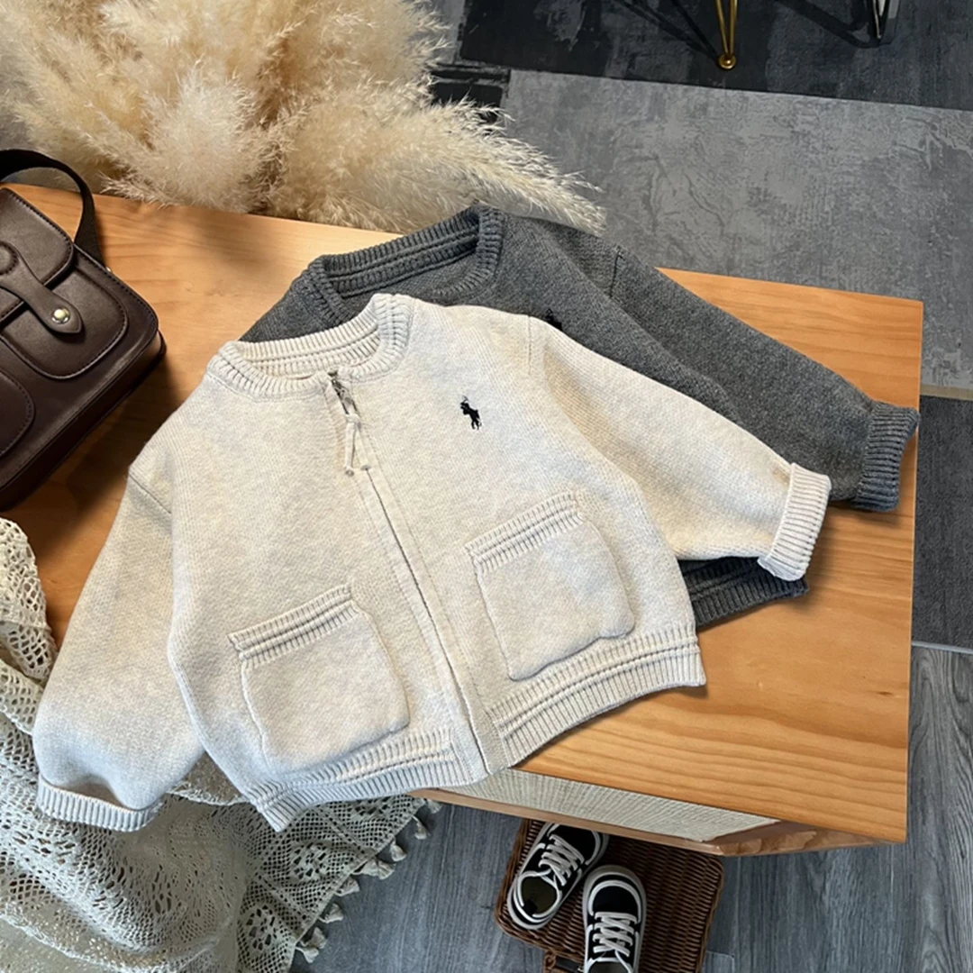 秋冬款儿童拉链毛衣开衫2025新款洋气韩版男女孩针织衫外套童装潮