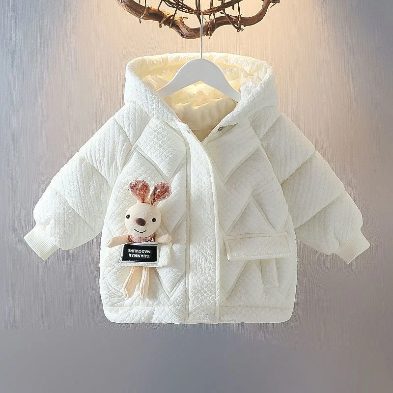 波司豋泡外套冬装加绒加厚2022新款中长款小女孩童装羽绒服