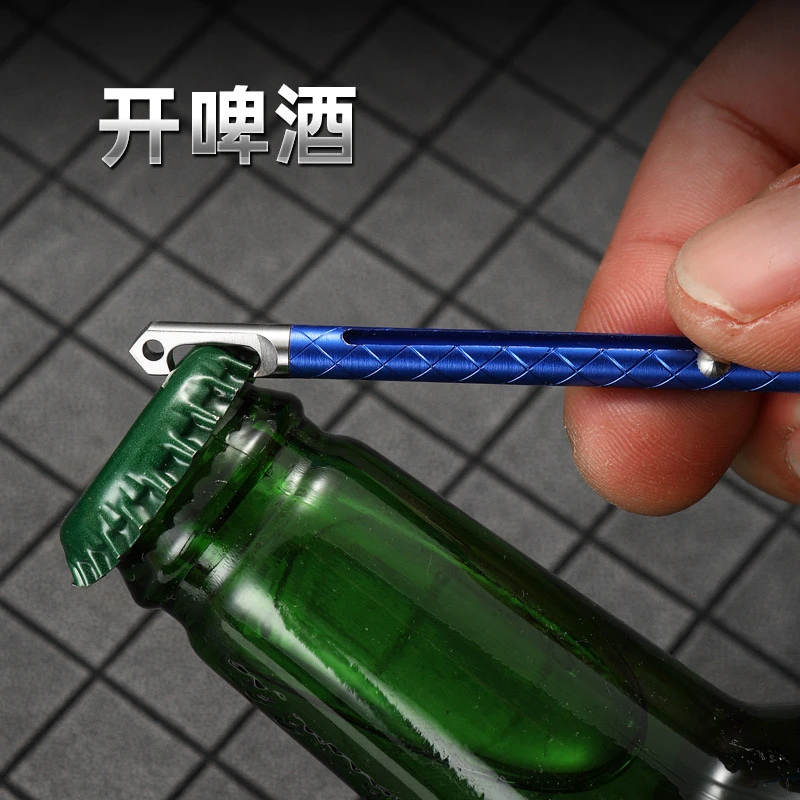 多用途牙签随身携带一体伸缩牙签掏牙剔牙钛合金破窗材质设计
