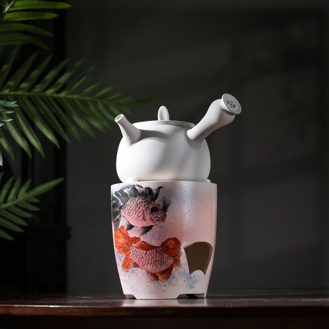 釉上彩手绘金鱼套组