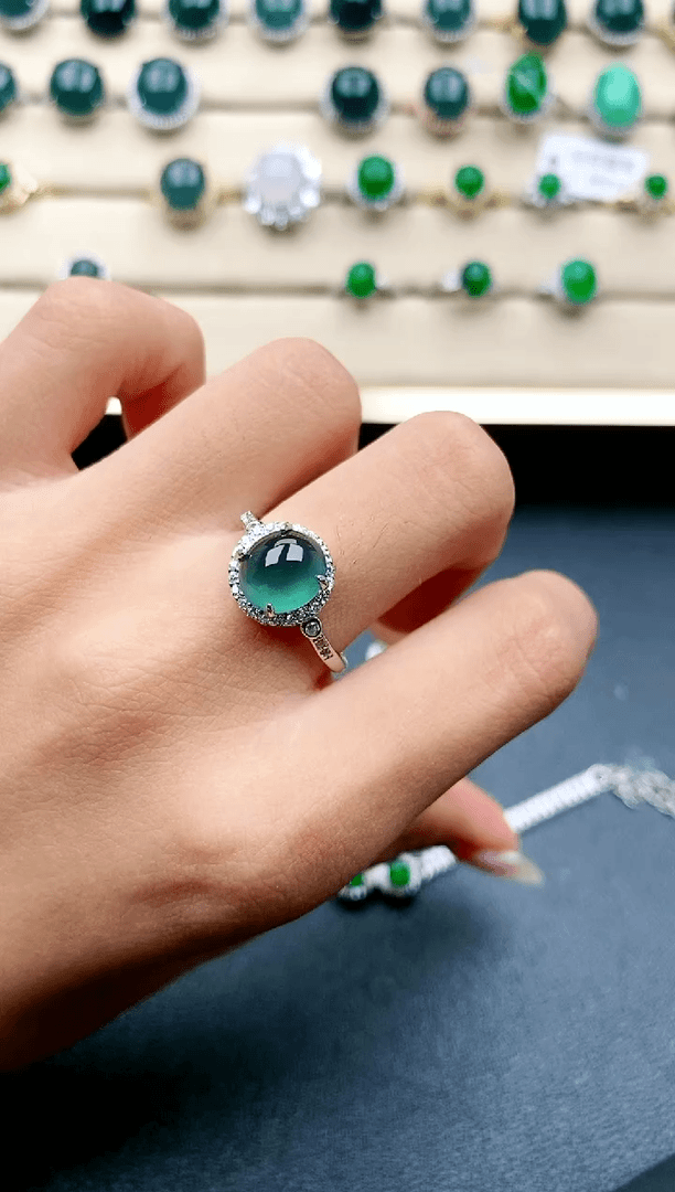 【闪购商品】翡翠戒指银S925镶嵌....
