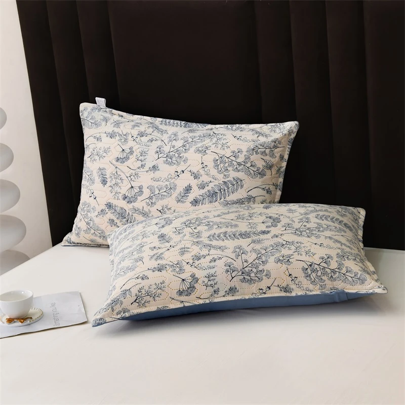 【枕套两只】正夏金桔夕颜枕套加厚印花学生家用可拆通用双人高档
