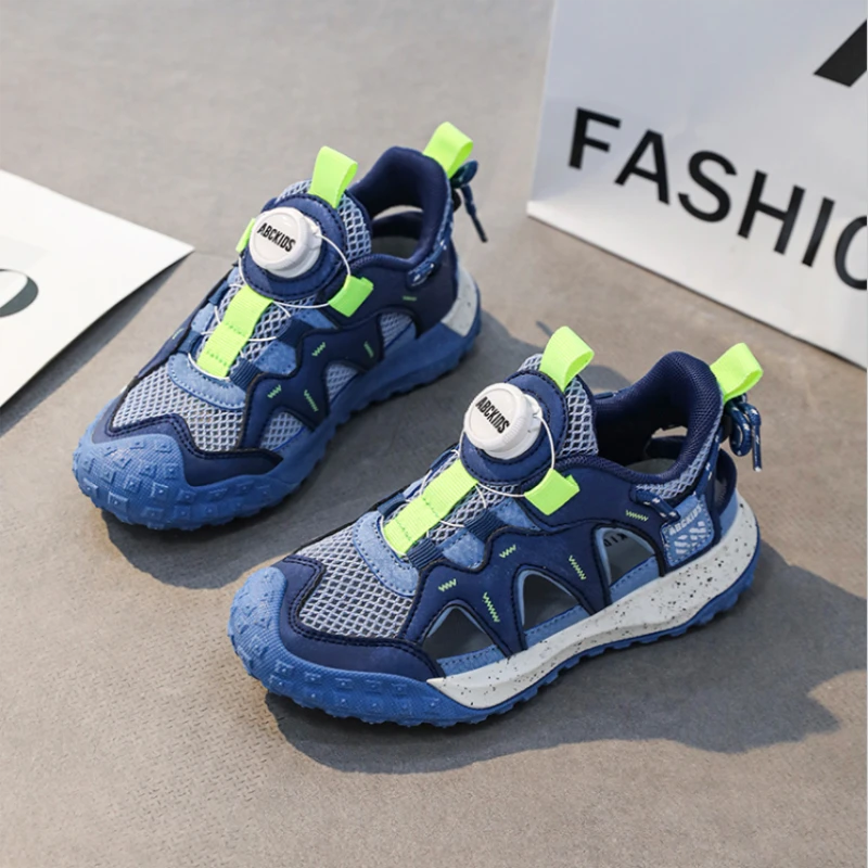 Abckids童鞋男童夏季新款凉鞋儿童包头鞋子青少年网面透气运动鞋