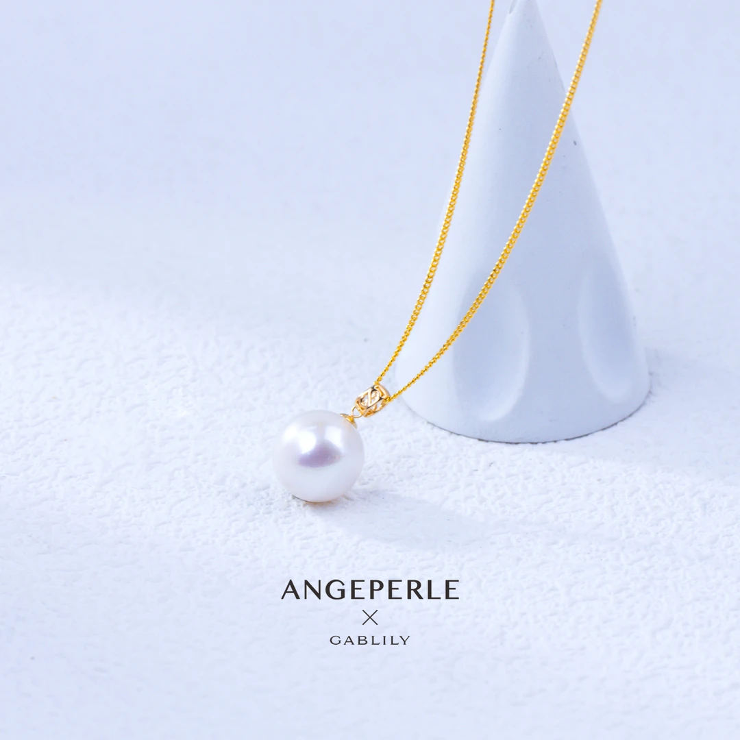 珈白丽【鸿运专属】淡水珍珠珈白丽18K金扣吊坠11-12mm银镀金肖邦链