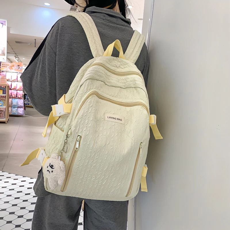 新款时尚百搭初中高中韩版小清新双肩包8751