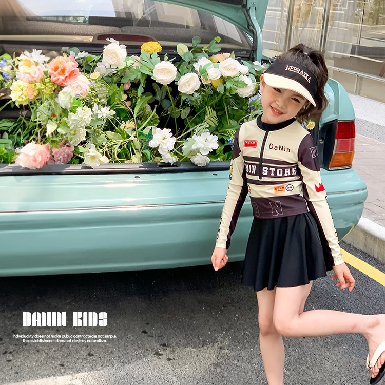 【嗒囜】231672 女童长袖分体衣夏季玩水速干时尚显瘦沙滩温泉衣