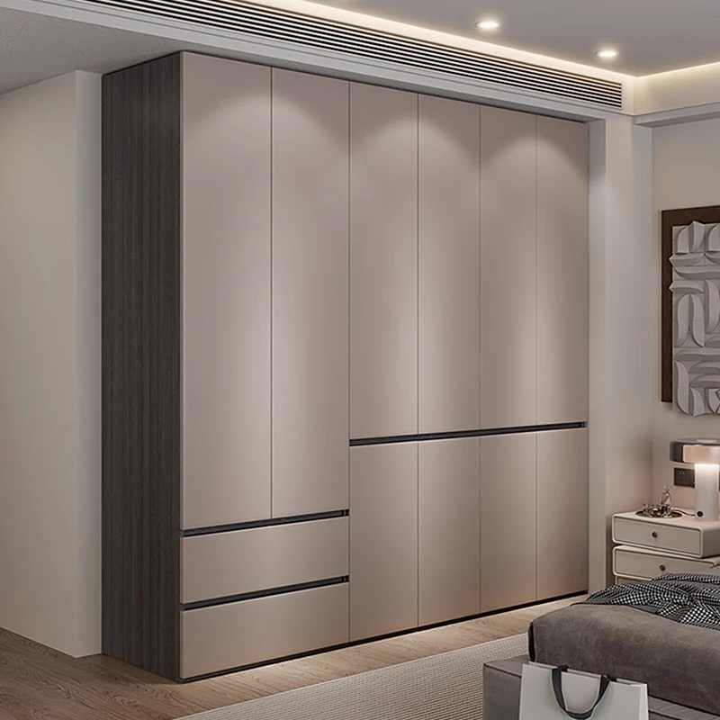 PET肤感柜门简约一门到顶分段式主卧衣柜家用卧室小户型大衣