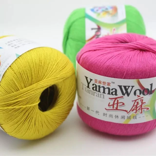 亚麻线夏季专用毛线手工编织DIY棉线蕾丝细线柔亲肤毛线团玩偶