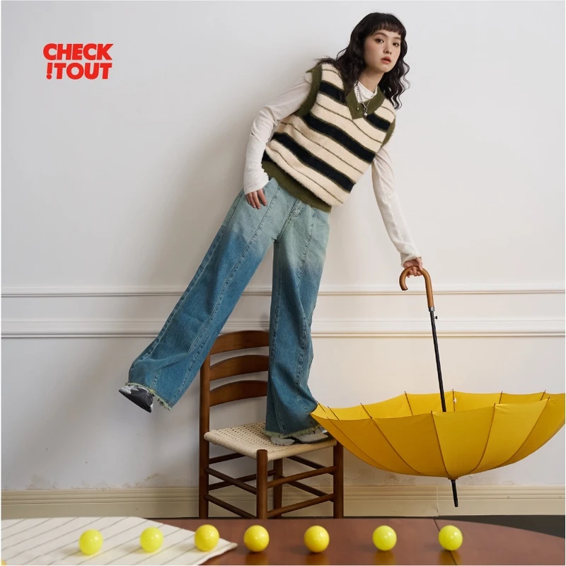 CHECKITOUT宿野条纹日系背心重磅新品保暖秋冬百搭原创设计宽松