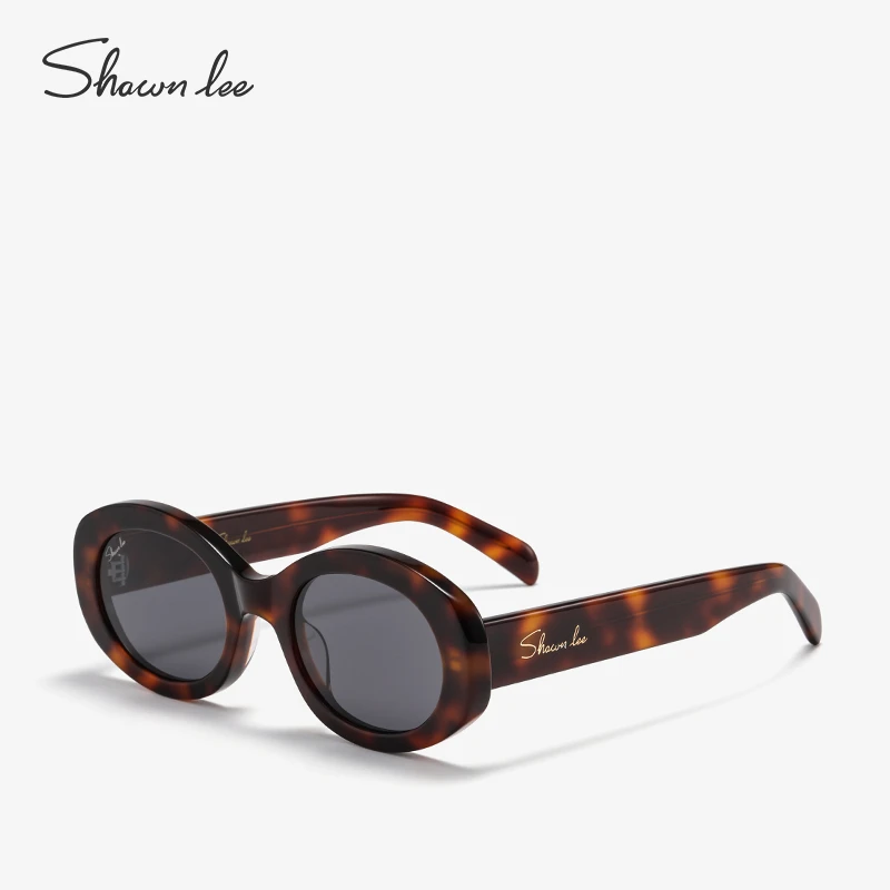 Shawnlee甜美粉色框墨镜女防晒复古猫眼椭圆拍照海边太阳镜眼镜