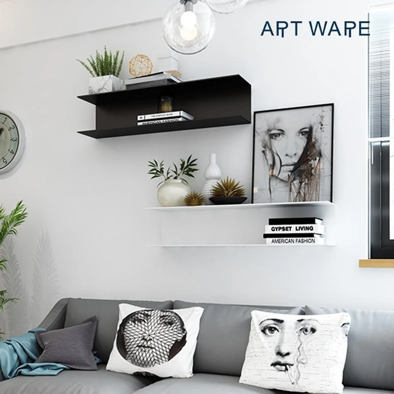 简约创意墙上置物架餐厅客厅壁挂式收纳架厨房一字壁挂架背景装饰