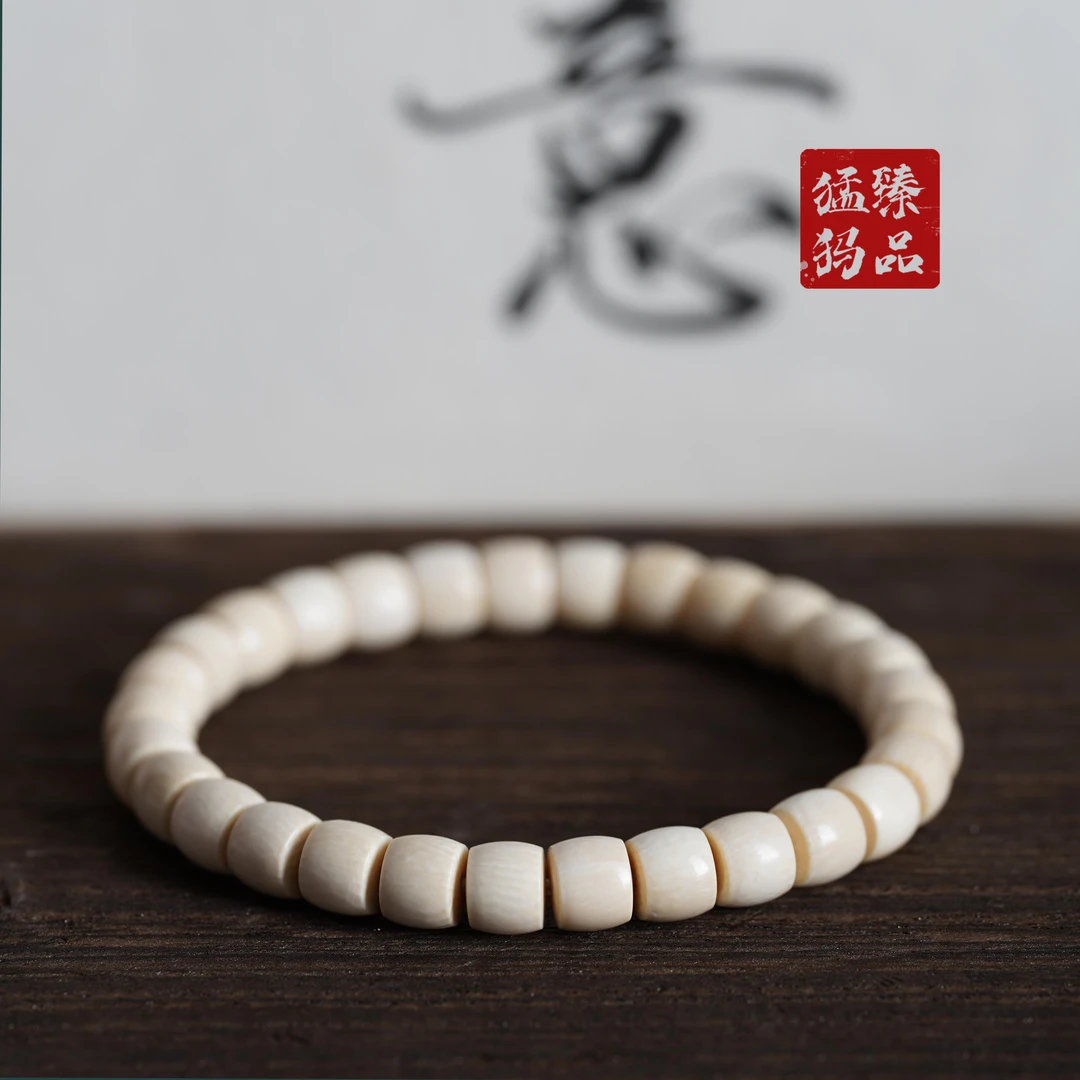 猛犸牙 直切珠文玩珠串文玩搭配盘玩串5x6mm 手串盘玩直切