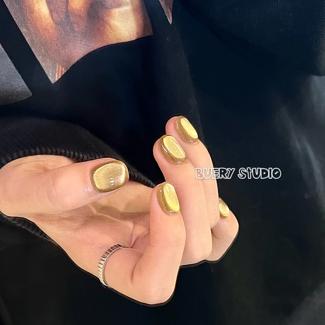 【橄榄】上手显白 高级猫眼色 橄榄色系猫眼 纯手工穿戴甲