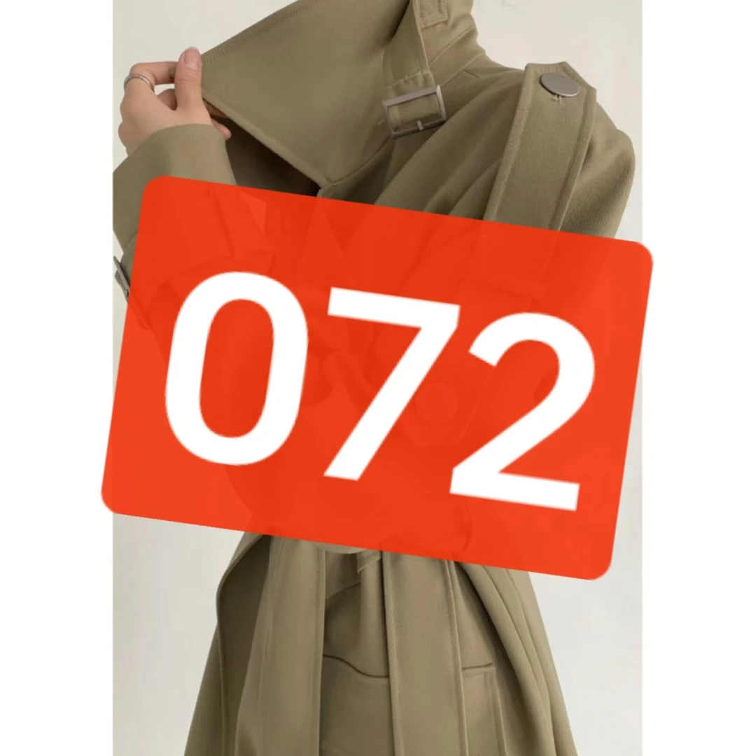 【编码072】长款大格子连帽风衣177512