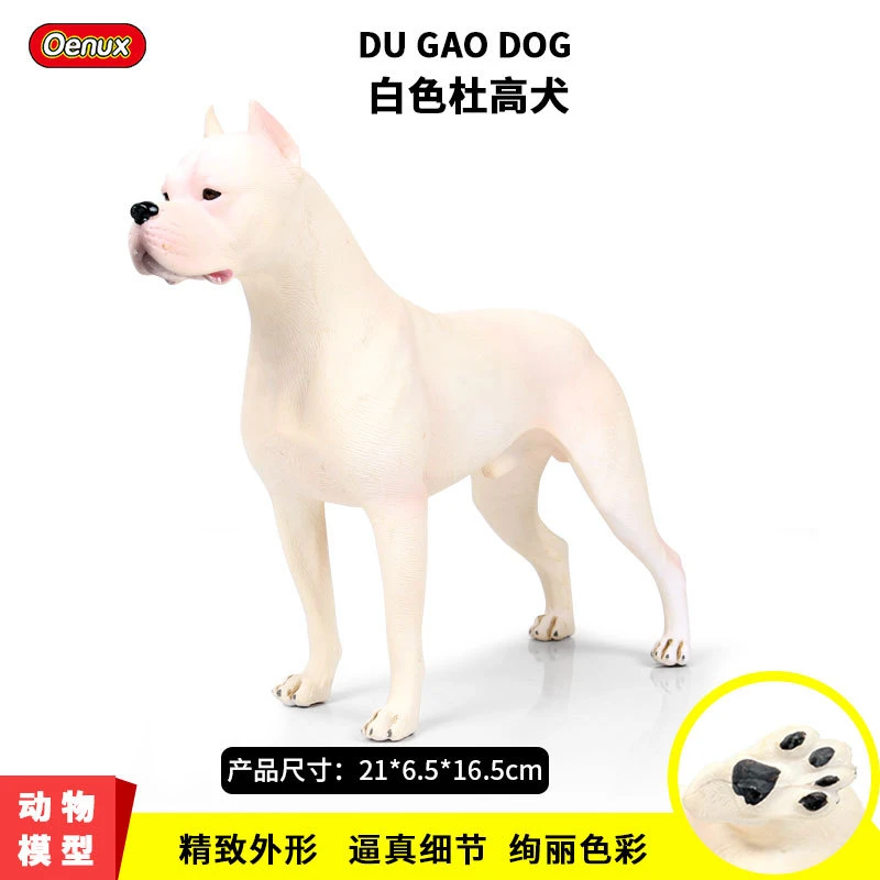 实心仿真野生动物模型杜高犬宠物狗狗阿根廷獒斗牛犬玩具摆件